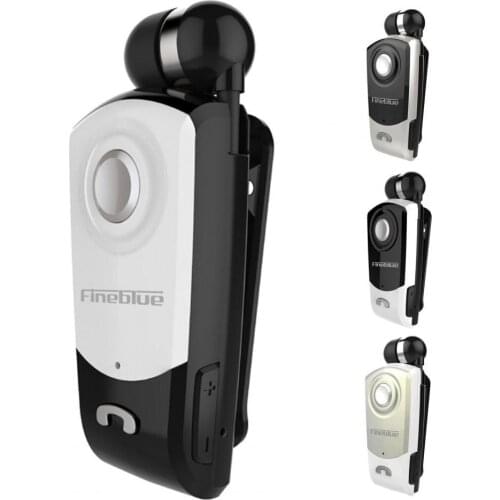 Fineblue F960 Wireless Earbud Easy to Operate with Microphone Vibration Reminder Bluetooth 4.0 Retractable Earphone for Business