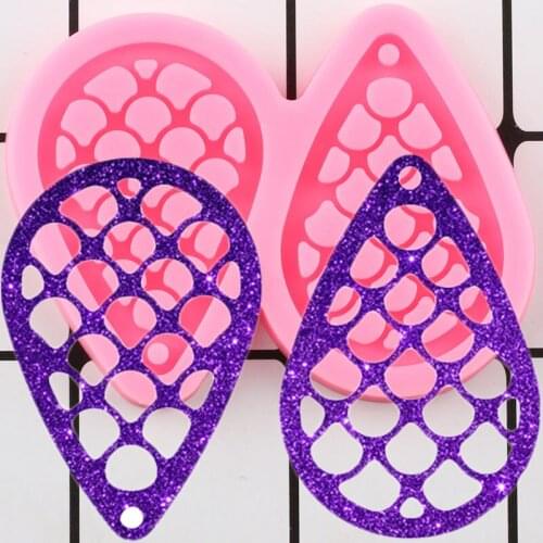 Shiny Fish Scales Water Drop Earring Silicone Mold Epoxy Resin Jewelry Making Keychain Molds DIY Handmade Charms Mould Pendant
