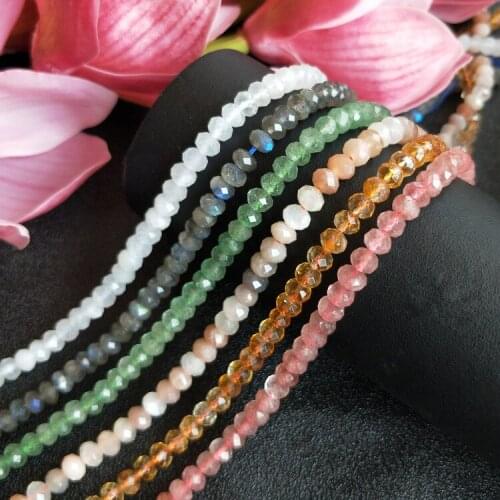 Prehnite/sunstone/strawberry quartz/labradorite/citrine roundel 15" for DIY jewelry making loose beads FPPJ wholesale beads