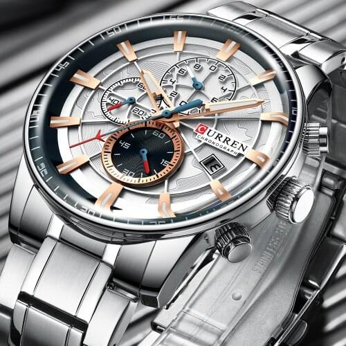 Mens Watches CURREN Top Luxury Brand Fashion Quartz Men Watch Waterproof Chronograph Business Wristwatch Relogio Masculino