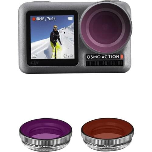 For DJI OSMO Action Filter MCUV CPL ND4 ND8 ND16 ND32 Set of Diving Red And Purple Camera Action Lens Accessories
