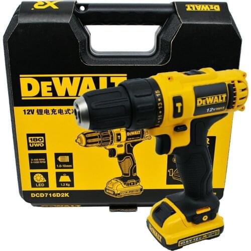 12V DCD716 DeWalt Lithium Impact DrillCordless Electric Drill Dual Multi-function Screwdriver