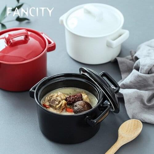 FANCITY Nordic Simple Household Small Stew Cup Chinese and Western Food Covered Water Stew Bowl Birds Nest Stewed Egg Bowl
