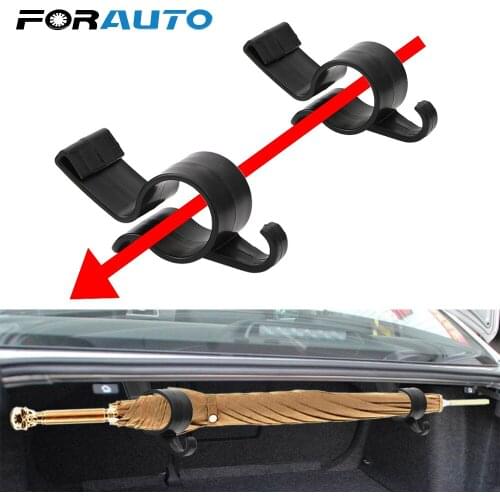 FORAUTO 2pcs/set Car Rear Trunk Mounting Bracket Umbrella Holder for Umbrella Hanging Hook Towel Hook Automobile Trunk Organizer