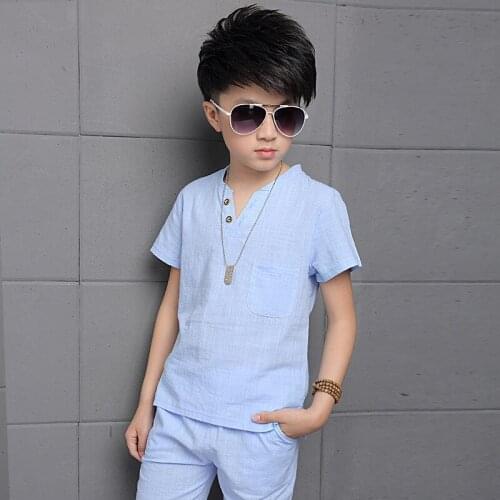 The boy cotton two-piece suit the new summer boy baby clothes