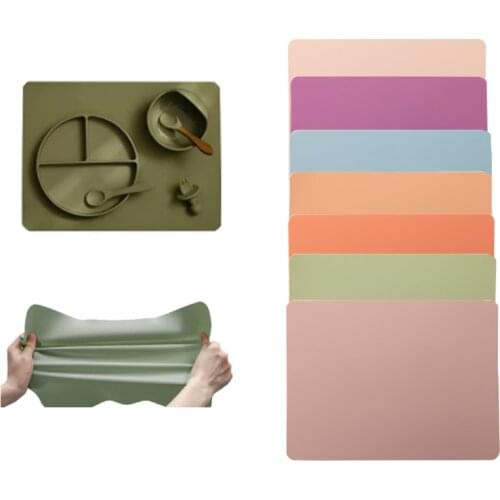 30*40cm Baby Plate Mat Food Grade Silicone Table Pad Waterproof Heat Resistant Mat Baby Dinning Table Pads Easy Cleaning