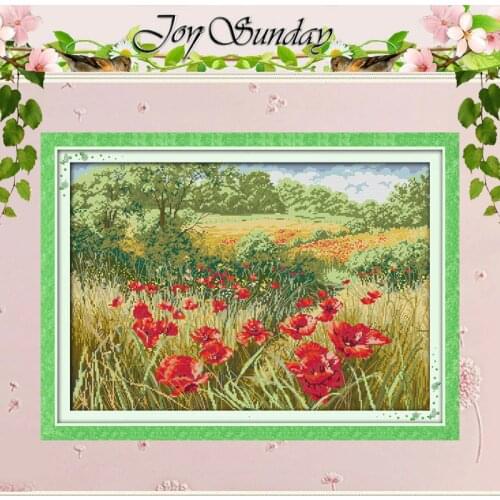 Beautiful Red Flowers (1) Counted Cross Stitch 11CT 14CT Cross Stitch Sets Chinese Cross-stitch Kits Embroidery Needlework