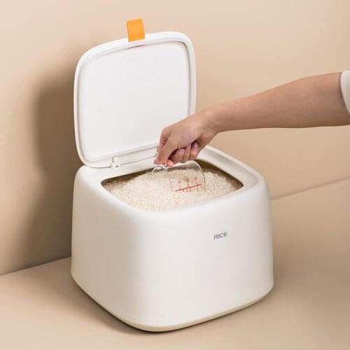 Kitchen Plastic 10Kg Rice Grain Storage Box Barrel Sealed Moisture-proof Large Pet Food StorageContainer Mildew-proof RiceBucket