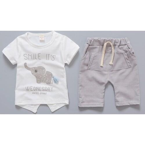 Summer Kids Clothes Girls Outfit Cartoon Baby Boys Clothes Cotton Short Sleeve Tops+Shorts Children Clothing 1-3 Years