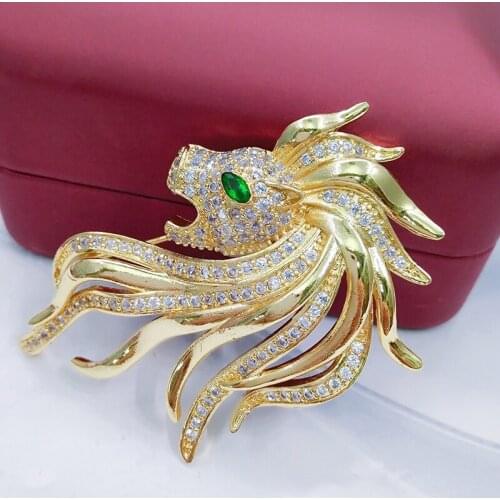 Hot Sale Lion Head Brooches European Fashion Men Cool Style Brooch with Crystal CZ inlay Gold-Color Brooch Women Jewelry Bijoux
