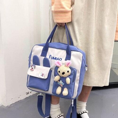 Cute Multifunctional Backpack Women Panelled Kawaii Shoulder School Bags for Teenage Girls Travel Backpack Ladies Ruckpack 2021