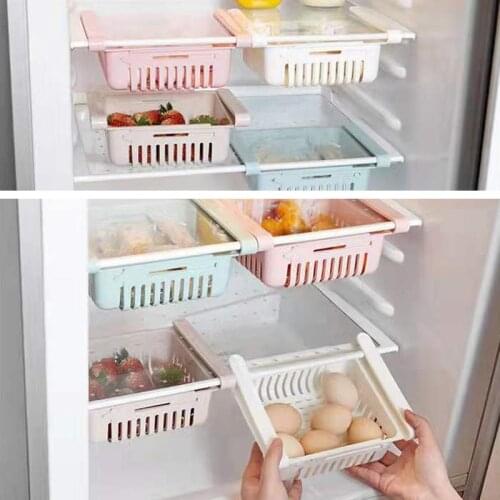 Multifunctional Refrigerator Storage Rack Kitchen Organizer Dish Drainer Food Storage Refrigerator Drawer Shelf Plate Layer