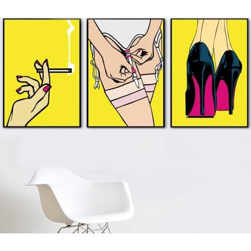 Fashion Sexy Underwear Women Shoes Socks Wall Art Canvas Painting Posters And Print Wall Pictures For Living Room Home Decor