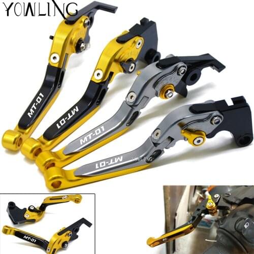 Motorcycle Accessories Extendable Brake Clutch Levers LOGO MT-01 For YAMAHA MT-01 MT01 MT 01 2004 2005 2006 2007 2008 2009