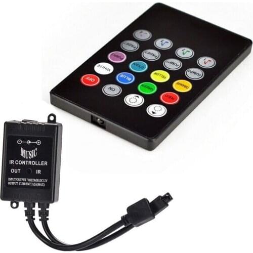 Music IR Controller 20 key Remote Sound Sensor For 3528 5050 RGB LED Strip light DC 12V 3*2A