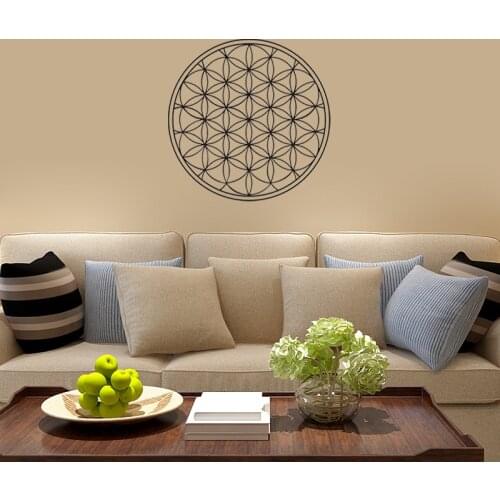 Flower Of Life Boho Decals Vinyl Mandala Wall Sticker Seed Of Life Wall Decoration Geometric Pattern Mandala Decor Modern