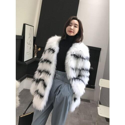 Real Fox Fur Clothes Warm Winter Coat Women Korean Long Coats Autumn Vintage Jacket Manteau Femme Hiver MY1100