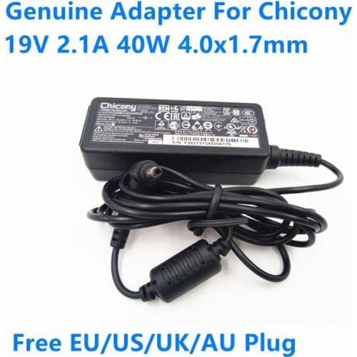 Original Laptop Charger 19V 2.1A 40W 4.0x1.7mm Chicony A13-040N3A A040R079L A040R066L Power Supply Adapter For Delta ADP-40PH AB