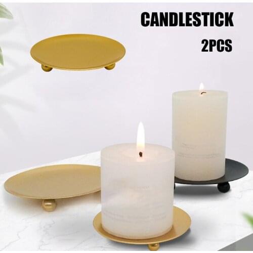 Iron Plate Candle Holder Tea Light Stand Candlestick DIY Home Wedding Party Decor UD88