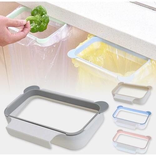 Portable Plastic Garbage Hanging Bag Kitchen Trash Storage Rack Bag Hook Scouring Pad Dry Shelf Holder Kitchen Organzier