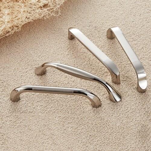 Silver Chrome Furniture Cabinet Drawer Handle Kithchen Cupboard Wardrobe Dresser Closet Door Pull Metal Hardware Handle Knob