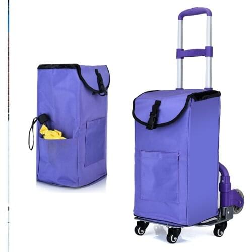 Hand Cart Folding Portable Trolley Car Shopping Cart Small Trailer Aluminum Trolley Luggage Cart