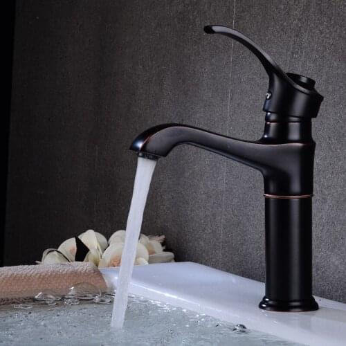 LIUYUE Basin Faucets Black/Chrome Brass Bathroom Basin Faucet Deck Mounted Cold Hot Water Clean Sink Crane Mixer Taps Torneira