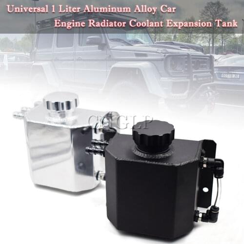 Universal Oil Catch Tank Radiator Overflow Coolant Recovery Water Bottle Can Polished Reservoir Aluminum 1000ml with Drain Plug