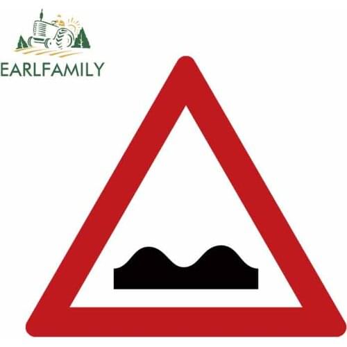EARLFAMILY 13cm x 11.5cm for Road Sign on Rough Road DIY Motorcycle Car Stickers Vinyl Material Fashion DIY Waterproof 3D Decal