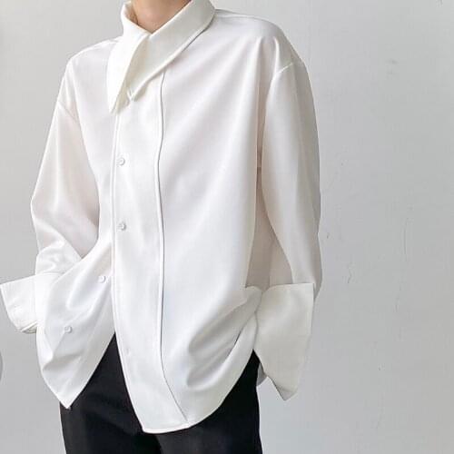 XS-6XL New 2021 Men Womens clothing Catwalk personality Asymmetric temperament Shirt plus size costumes