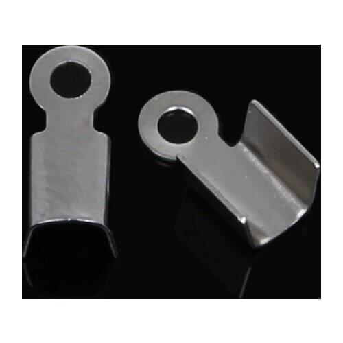 150PCS/LOT Rope clip 4*9mm fit 2mm Stainless Steel Cord Crimp End Cap Jewelry Findings For End Cap Necklace Bracelet Making