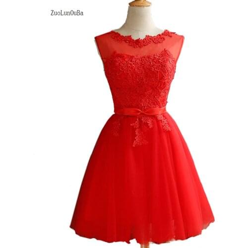 Zuolunouba 2018 Lace Diamond Summer Dress Women Sleeveless Lovely Bowknot Red Short Dress Slim Christmas Party Dresses Vestidos