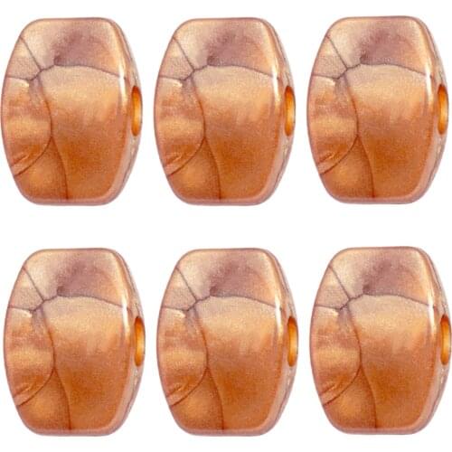 6 Pcs Natural Texture Guitar String Button for Tuning Peg Tuner Heads Coffee