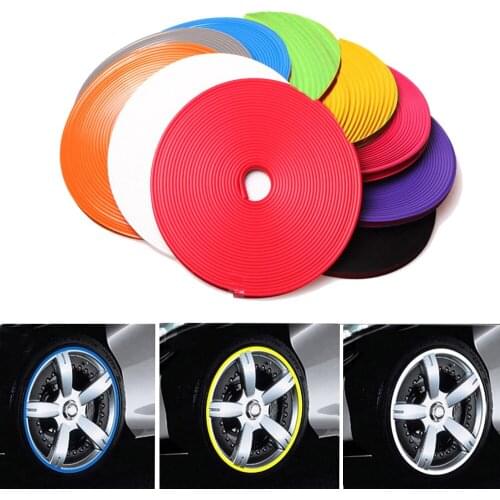 8M Car Stickers Wheel Rim Protector Auto Motorcycle Rim Protection Bumper Strip Tire Hub Car Decoration Sticker Decals Styling