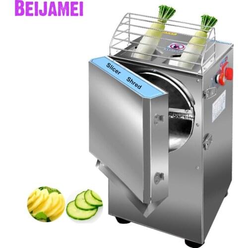 BEIJAMEI Electric Vegetable Cutting Slicing Machine 200 kg/h Commercial Potato Carrot Cucumber Slicer Cutter Shread Machine