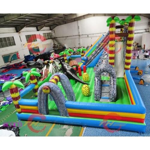 Free sea ship to port,inflatable dinosaur park fun city kids party inflatable bouncer house newest bouncing castle with slide