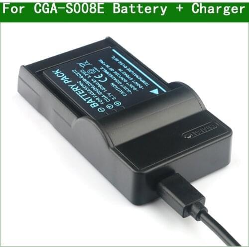 CGA-S008 BCE10 Camera Digital Battery + USB Charger For Panasonic SDR-S9 SDR-S10 CGA-S008E DMW-BCE10 SDR-S25 DMC-FS5 DMC-FX36