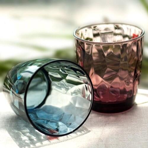 2020 New Diamond Water Cup Color Household Uncovered Glass Tea Cup Transparent Coffee Milk Tea Mug Bar Drinkware Mouthwash Cup