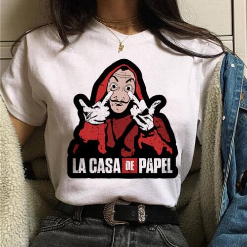 Womens T-shirt Maycaur The House of Paper T-shirt New Money Heist La Casa De Papel T-shirt Top Harajuku Graphic T-shirt
