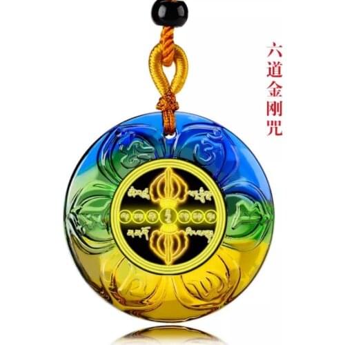 3PCS GOOD - Greco-Buddhist pocket travel efficacious Mascot # Buddha Safety Crystal Pendant Shurangama Mantra Vajra Amulet