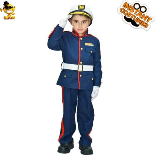 Halloween Boys Cosplay Cool Mariner Costume Purim Party Fancy Dress Handsome Blue Suit for Carnival Children Party Costumes