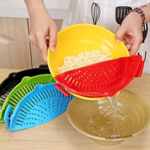 Multifunction Silicone Cooking Tool Fun Shape Pot Drain Pan Strainer Liquid Drainer Kitchen Colander Drainage Supplies Tools