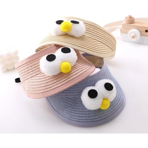 Summer baby hat summer sunshade empty top hat cute big eyes super cute children sun hat summer boy girl baby UV protection hat