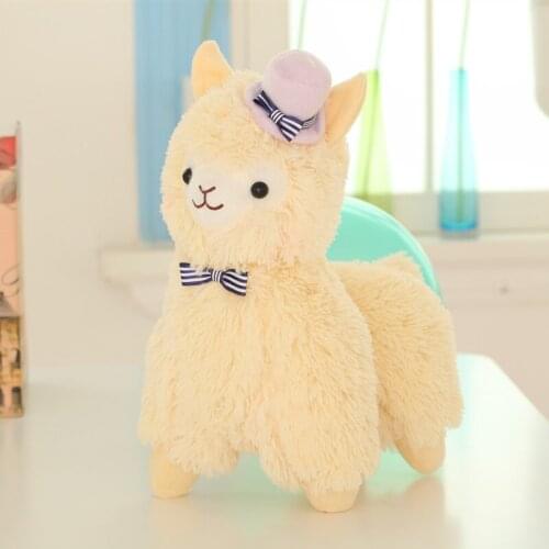 Hot Sale 35cm 55CM Cute Saddle Alpaca Soft Plush Alpacasso Alpaca Sheep Doll Stuffed Cute Animal Toy Children Birthday Gifts