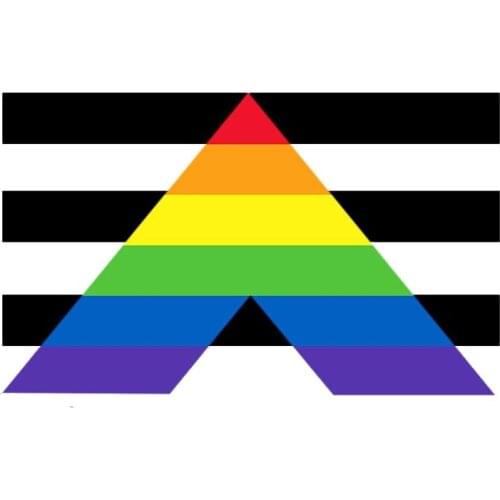 Hot Straight Ally Car Sticker Gay Rainbow Decals Cover Scratches Decals Bumper Window Bodywork Vinyl Car KK15*9cm