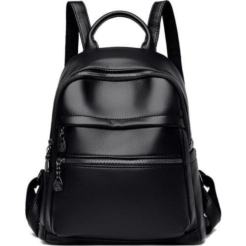 Women Backpack Youth Soft Leather Backpacks Fashion School Bags For Teenage Girls Shoulder Bag Ladies Travel Bagpack Mochila