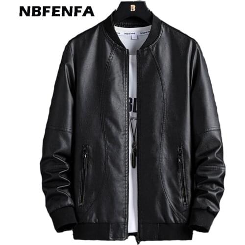 Men Jackets Faux Leather PU Coats Bomber Male Outwear Vintage Outwears Outdoor Sport Windbreaker Jacket Solid Men Clothing LX128