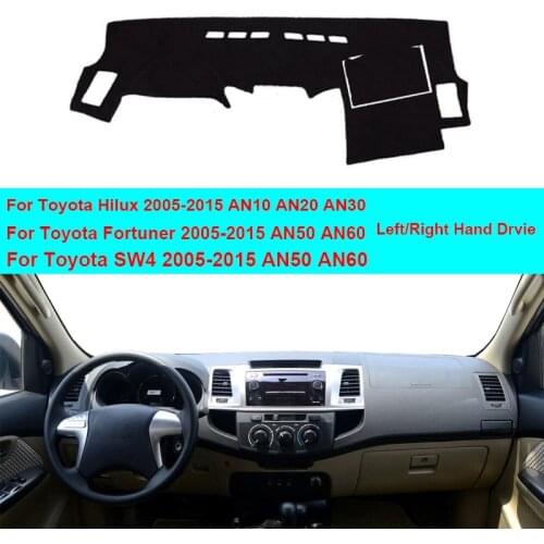 Car Inner Dashboard Cover Dash Mat Carpet Sun Shade Cape For Toyota Hilux SW4 Fortuner 2005 - 2011 2012 2013 2014 2015 LHD RHD
