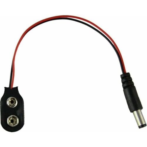 New 9V Battery Buck Cctv Camera Battery Snap Connector Clip 5.5x2.1mm Male DC