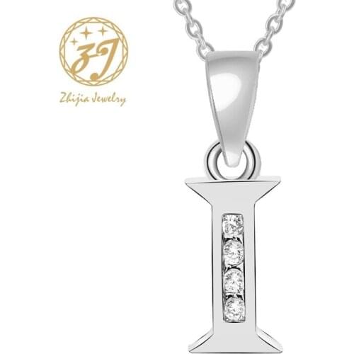 Zhijia new fashion lover necklace delicate Crystal Rhinestone 26 English Letter A-Z Pendant Necklace party Jewelry gifts